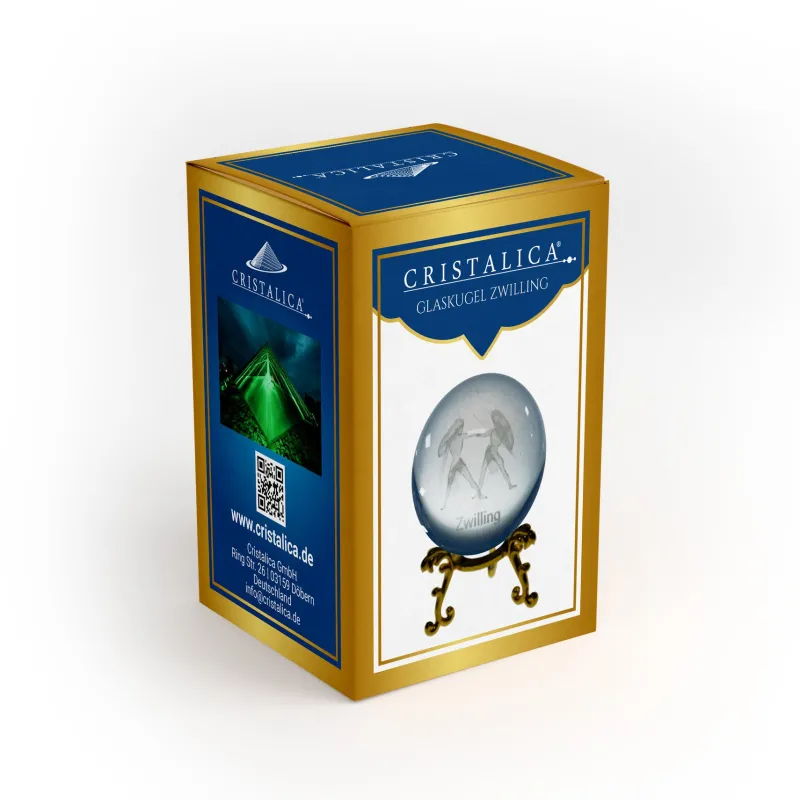 Sternzeichen|Valentienstag^Cristalica Glaskugel mit Sternzeichen und Stand Durchmesser ca. 6cm