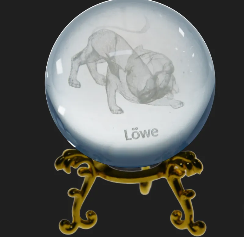 Sternzeichen|Valentienstag^Cristalica Glaskugel mit Sternzeichen und Stand Durchmesser ca. 6cm