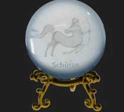 Sternzeichen|Valentienstag^Cristalica Glaskugel mit Sternzeichen und Stand Durchmesser ca. 6cm