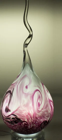 Skulpturen|Skulpturen^Cristalica Kingdom Glaslampe Flamme mit Glassockel 69cm Tischlampe Beleuchtung Dekoration