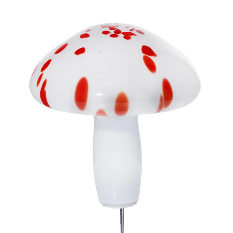 Kugeln & Zapfen^Art Glass Glas-Pilz 18cm Gartenflair inkl. Stab