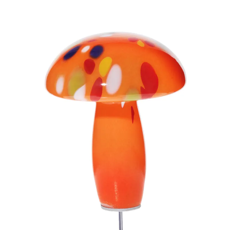 Kugeln & Zapfen^Art Glass Glas-Pilz 18cm Gartenflair inkl. Stab