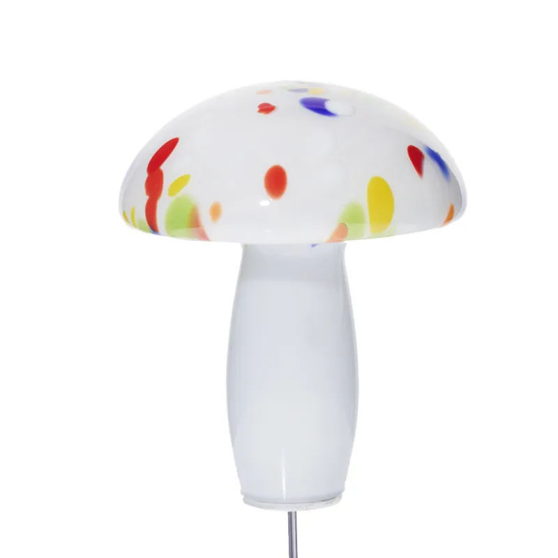 Kugeln & Zapfen^Art Glass Glas-Pilz 18cm Gartenflair inkl. Stab