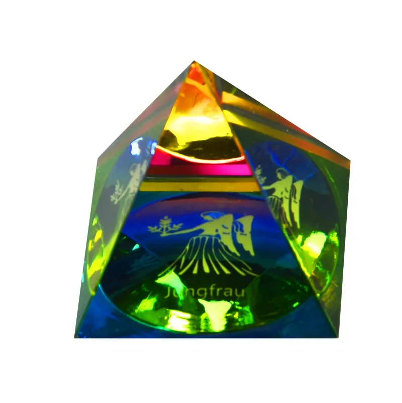 Valentienstag|Frauen^Cristalica Glaspyramide mit Sternzeichen Höhe ca. 6,5cm