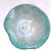 Schalen^Cristalica Glasschale aquamarine pearl Jozy Art Queen 45 cm