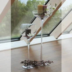 Geburtstag|Frauen^Cristalica Kingdom Glasschale auf Fuß Monaco Famous 70cm Kerzenhalter Deko Gefäß Klarglas Geschenk