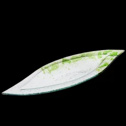 Teller & Platten|Schalen & Schüsseln^Art Glass Glasschale Blatt Fusing Glas 48x19cm