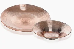 Schalen|Glasteller^Cristalica Glasschale Circle kupfer 28cm