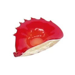 Valentienstag|Schalen^Glasware Glasschale Muschel Jozy creme rot Art Queen18cm