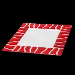 Teller & Platten|Schalen & Schüsseln^Art Glass Glasschale Teller Tischdeko quadratisch Design Safari Fusing Glas ca. 31x31cm Handmade