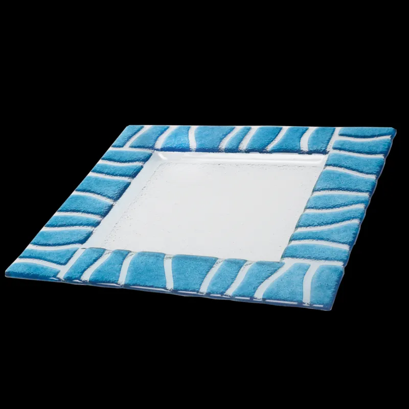 Teller & Platten|Schalen & Schüsseln^Art Glass Glasschale Teller Tischdeko quadratisch Design Safari Fusing Glas ca. 31x31cm Handmade