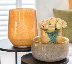 Schalen^Glaswaren sonstige Glasschale Thick Colori 26cm goldgelb