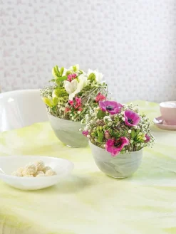 Orchideentopf & Stäbe|Schalen^Glaswaren sonstige Glasschale weiß Alabaster 16cm Obstschale Dekoration Gestecke Geschenk