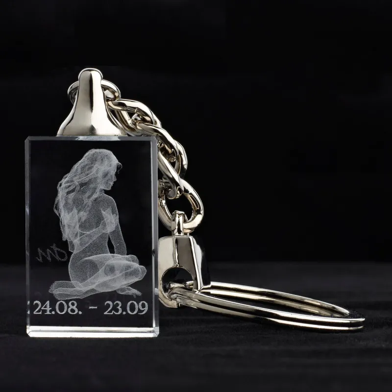 Sternzeichen|Geburtstag^Designmonster Glasschlüsselanhänger Sternzecihen Jungfrau 3x2cm