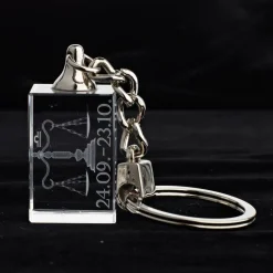 Sternzeichen|Geburtstag^Designmonster Glasschlüsselanhänger Sternzeichen Waage 3x2cm