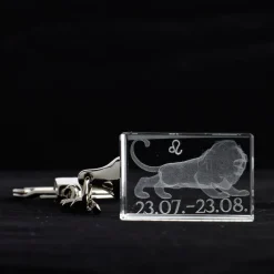 Sternzeichen|Geburtstag^Designmonster Glasschlüsselanhänger Sternzeichen Löwe 3x2cm