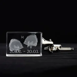 Sternzeichen|Geburtstag^Designmonster Glasschlüsselanhänger Sternzeichen Fische 3x2cm