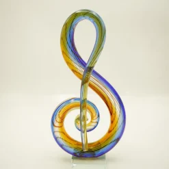 Männer|Skulpturen^Cristalica Glasskulptur Musik Symbol Höhe ca. 35cm Handarbeit