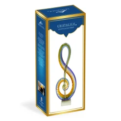 Männer|Skulpturen^Cristalica Glasskulptur Musik Symbol Höhe ca. 35cm Handarbeit