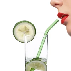 Einweihung|Besteck & Zubehör^Cristalica Glasstrohhalme 6er-Set Trinkhalm mit Bürste wiederverwendbar bunt 20cm x 8 mm