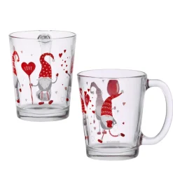 Kinder|Weihnachten^Cristalica Glastasse Happy Elf Henkelbecher Wichtel 310 ml