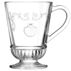 Tassen^Cristalica Glastasse Versailles 275ml Trinkglas Tee Heckelbecher transparent Vintage