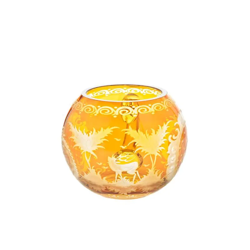 Tassen|Farbige Gläser^Cristalica Kingdom Glastasse Yellow Queen 12cm