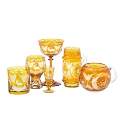 Tassen|Farbige Gläser^Cristalica Kingdom Glastasse Yellow Queen 12cm