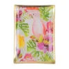 Geburtstag|Ostern^Gift Company Glasteller Goldrand Papagei bunt Tropical 14x10cm