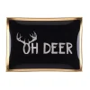 Weihnachten|Weihnachten^Gift Company Glasteller Goldrand Schriftzug Oh Deer Geweih14x10cm