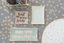 Weihnachten|Weihnachten^Gift Company Glasteller Goldrand Schriftzug Oh Deer Geweih14x10cm