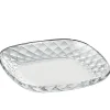 Teller & Platten^Cristalica Kingdom Glasteller Platzteller Servierteller Wabe 18cm transparent, aus Glas