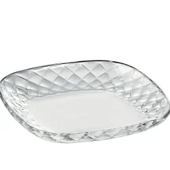 Teller & Platten^Cristalica Kingdom Glasteller Platzteller Servierteller Wabe 18cm transparent, aus Glas