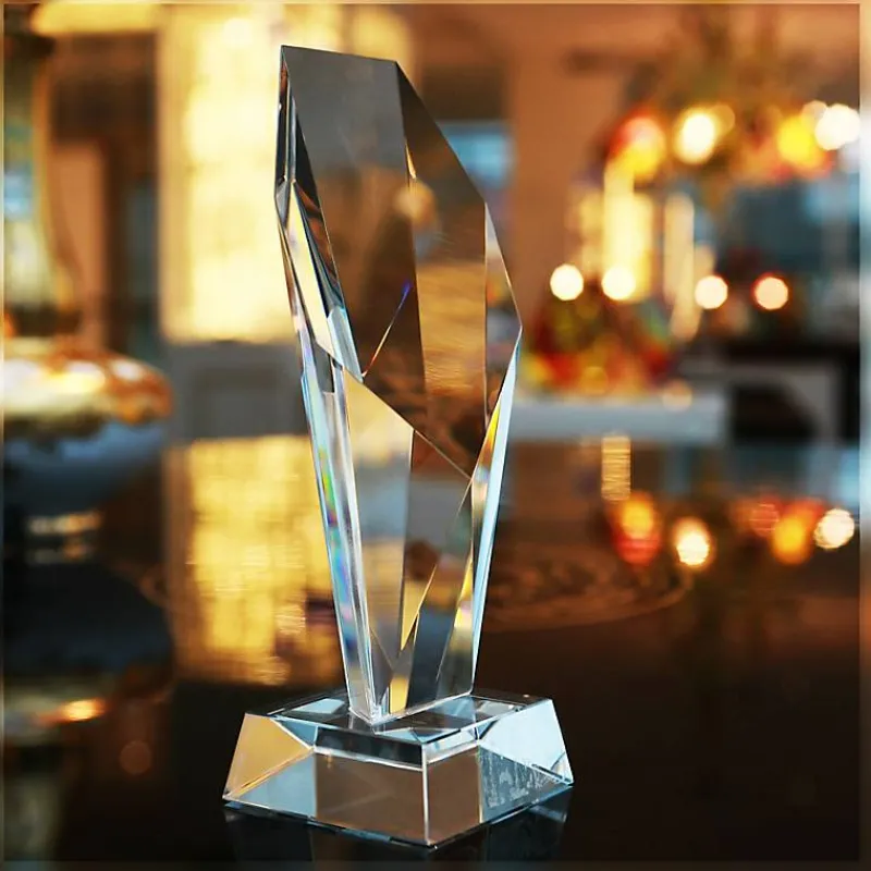 Pokal & Glasblock^Fan Unikate Glastrophäe Diadem Pokal 21cm