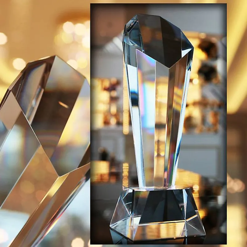 Pokal & Glasblock^Fan Unikate Glastrophäe Heka Pokal 21,5cm