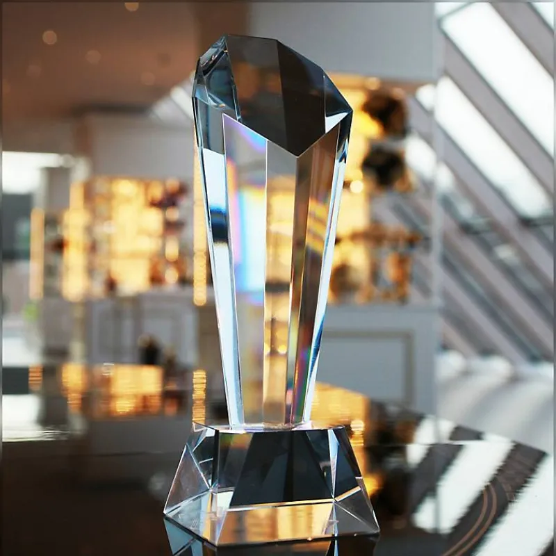 Pokal & Glasblock^Fan Unikate Glastrophäe Heka Pokal 21,5cm