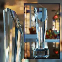 Pokal & Glasblock^Fan Unikate Glastrophäe Kastra Pokal 24cm