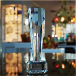 Pokal & Glasblock^Fan Unikate Glastrophäe Kastra Pokal 24cm