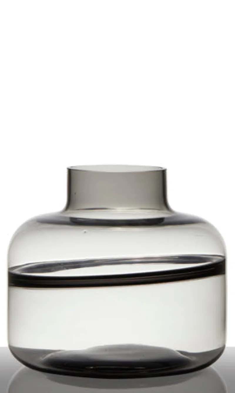 Einweihung|Vasen^Glaswaren sonstige Glasvase Flasche Dekovase Blütenvase Bottle Line Grau 20,5 cm