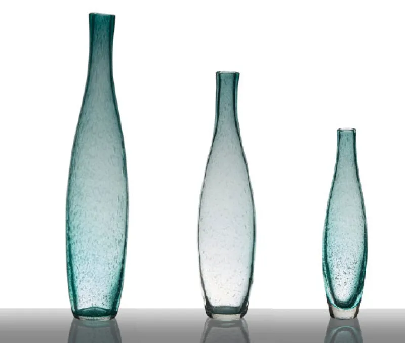 Geburtstag|Einweihung^Glaswaren sonstige Glasvase Flaschenvase Dekovase Blütenvase Belly Aquablau 50 cm