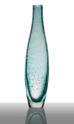 Geburtstag|Frauen^Glaswaren sonstige Glasvase Flaschenvase Dekovase Blütenvase Belly Aquablau 30 cm