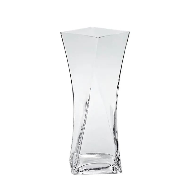 Geburtstag|Frauen^Cristalica Kingdom Glasvase Twister Famous 40cm gedrehte Blumenvase Deko Gefäß Klarglas Geschenk