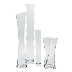 Geburtstag|Frauen^Cristalica Kingdom Glasvase Twister Famous 40cm gedrehte Blumenvase Deko Gefäß Klarglas Geschenk