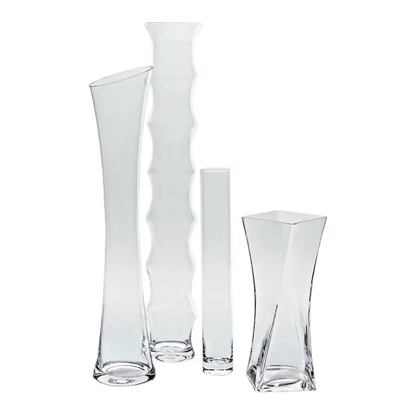 Geburtstag|Frauen^Cristalica Kingdom Glasvase Twister Famous 40cm gedrehte Blumenvase Deko Gefäß Klarglas Geschenk