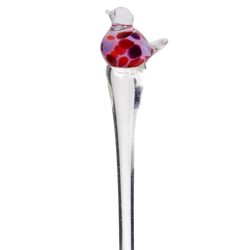 Sonstiges|Tiere & Figuren^Cristalica Glasvogel Blumenstecker auf Stab 40 cm