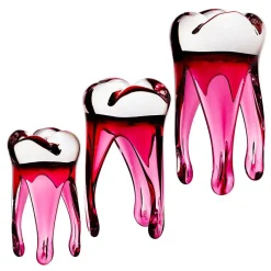 Jubiläum|Skulpturen^Art Glass Glaszahn Trophäe div. Größen/Farben