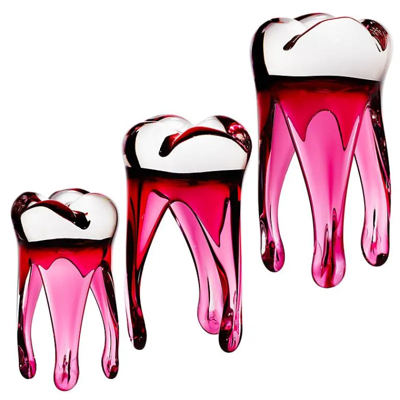 Jubiläum|Skulpturen^Art Glass Glaszahn Trophäe div. Größen/Farben