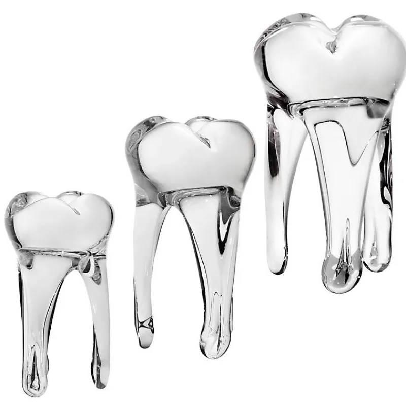 Jubiläum|Skulpturen^Art Glass Glaszahn Trophäe div. Größen/Farben