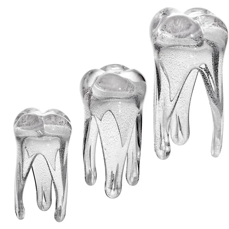 Jubiläum|Skulpturen^Art Glass Glaszahn Trophäe div. Größen/Farben