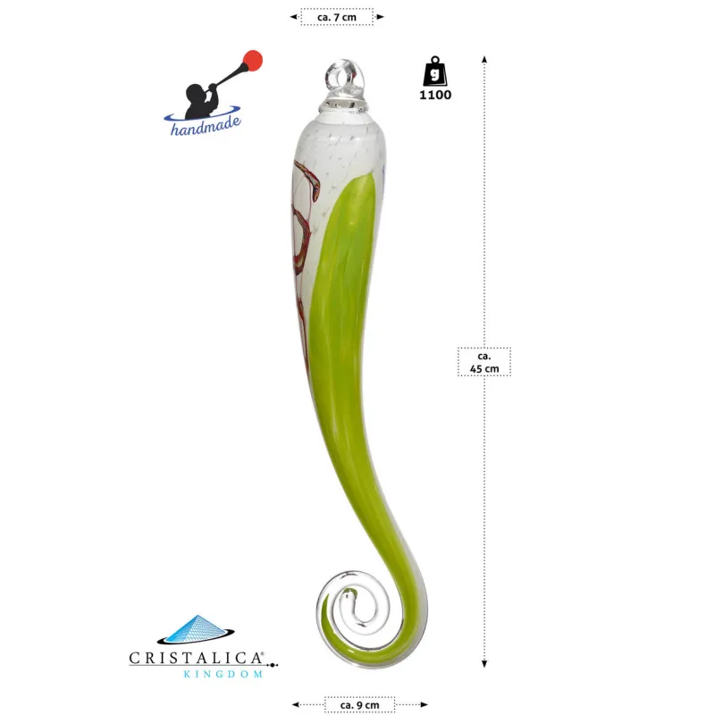 Kugeln & Zapfen^Art Glass Glaszapfen Punto hängend groß Gartenflair 45 cm mit Stab